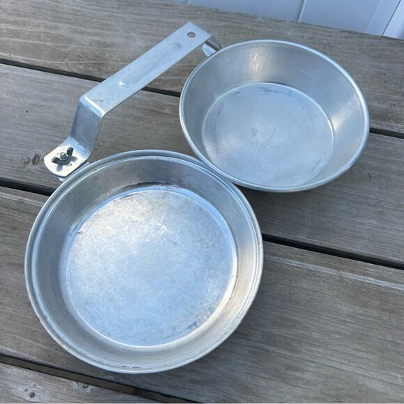 Mirro Mess Kit Pan Vintage Aluminum Backpacking Camping Boy Scout - Picture 1 of 3